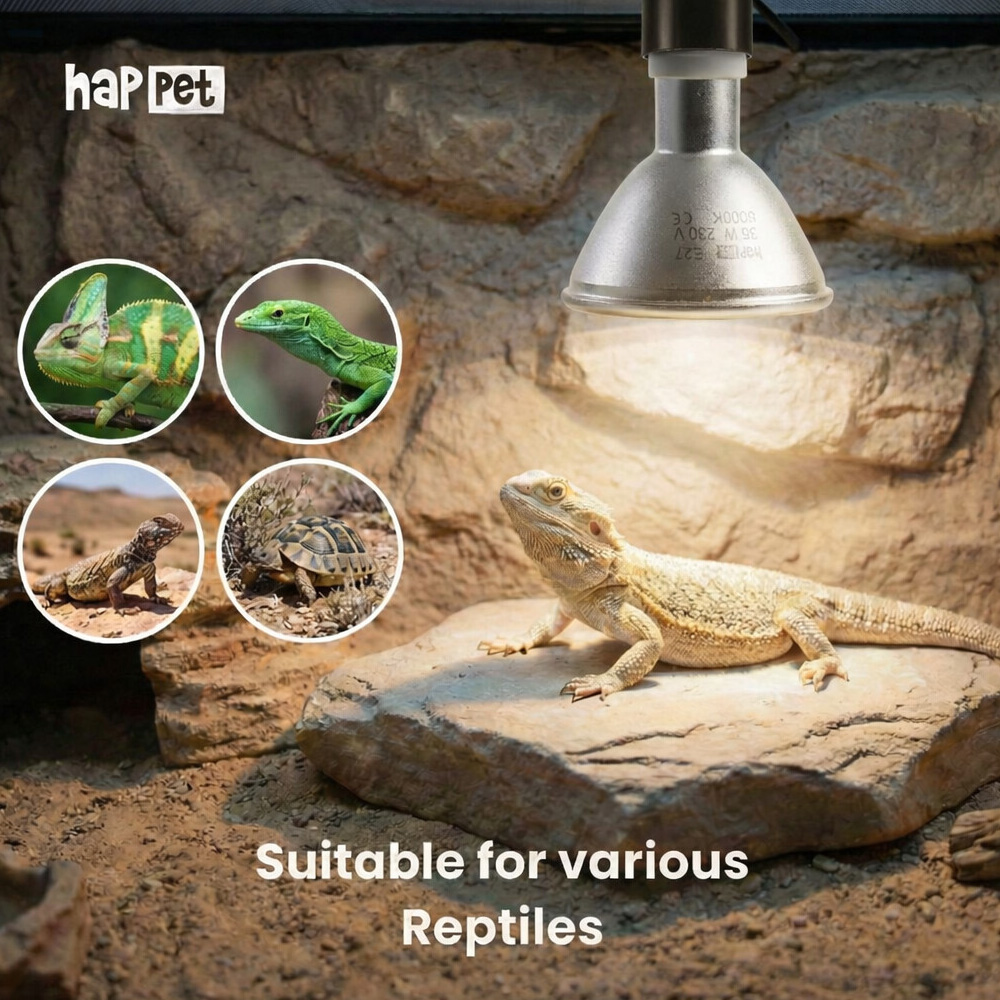 Żarówka Metahalogen MINI 35W 3w1 UVB UVA do terrarium dla gadów Happet